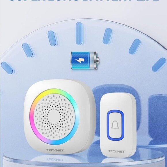 NIB NEW! White Wireless Doorbell with LED Light New in Box Security Door Bell - Picture 1 of 12